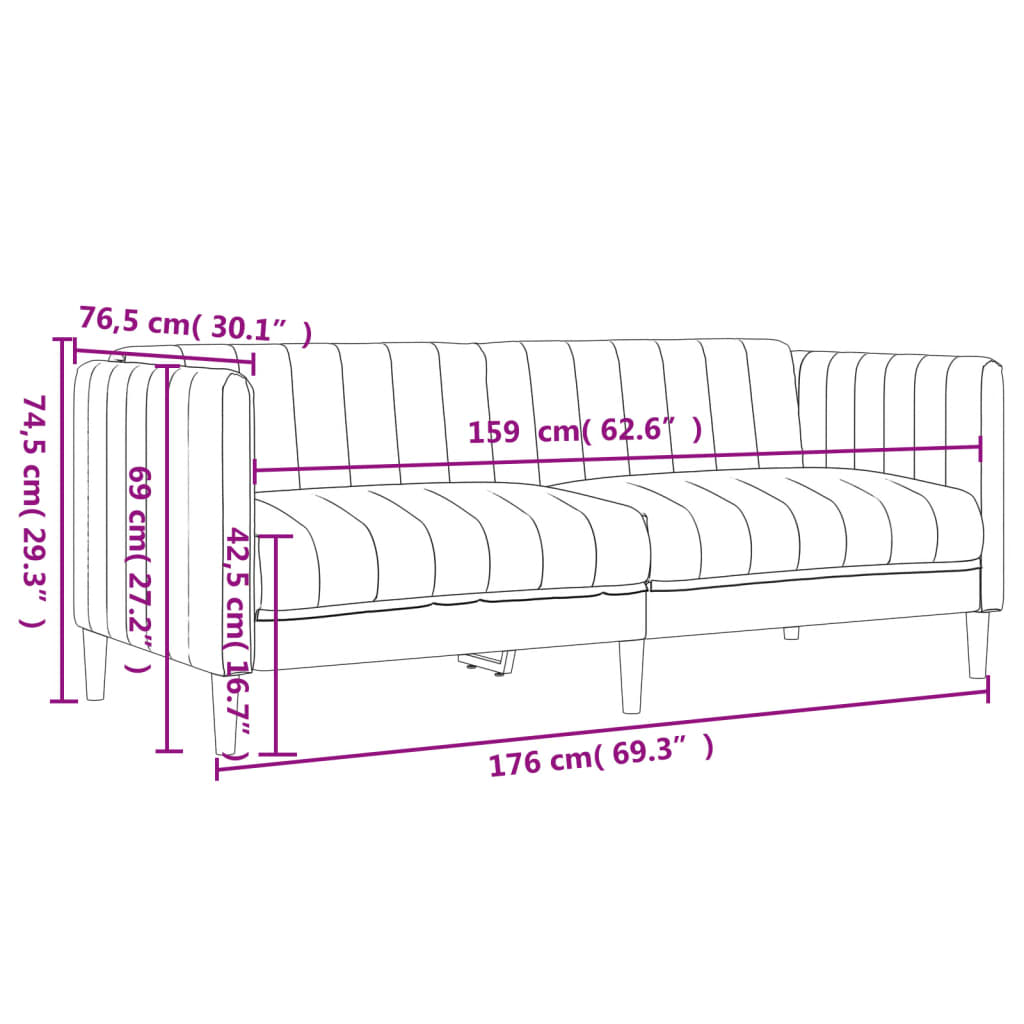 2-personers sofa stof mørkegrå