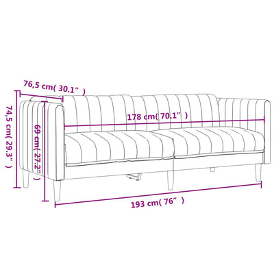 3-personers sofa stof mørkegrå