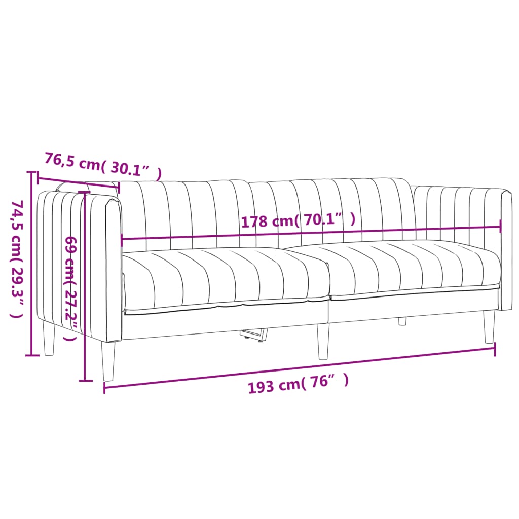 3-personers sofa stof sort