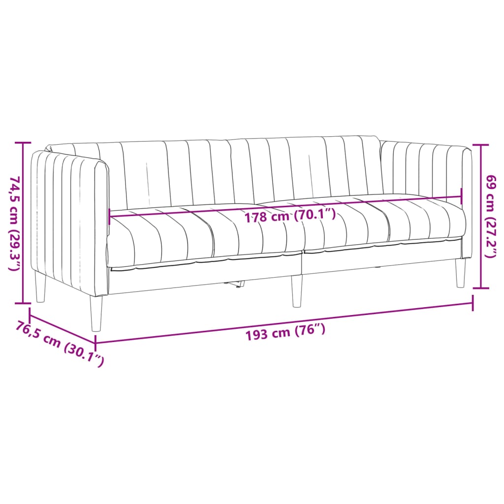 3-personers sofa imiteret ruskind brun