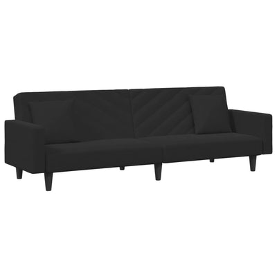 sofasæt 2 dele med puder velour sort