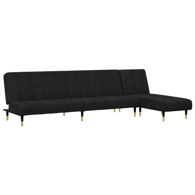 sofasæt 2 dele velour sort