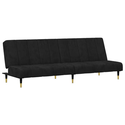 sofasæt 2 dele velour sort