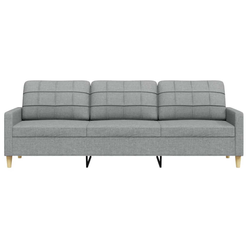 3-personers sofa 210 cm stof lysegrå