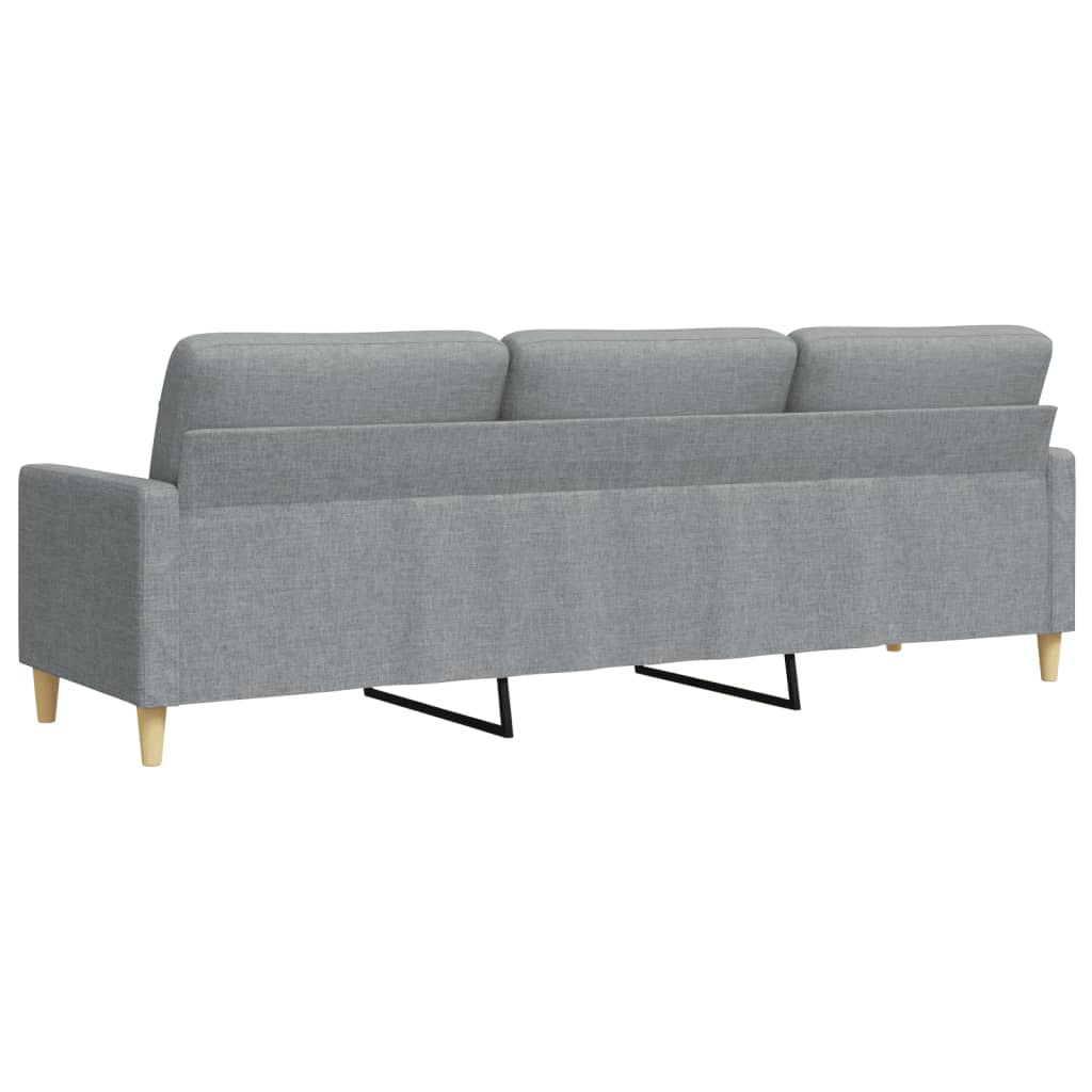 3-personers sofa 210 cm stof lysegrå