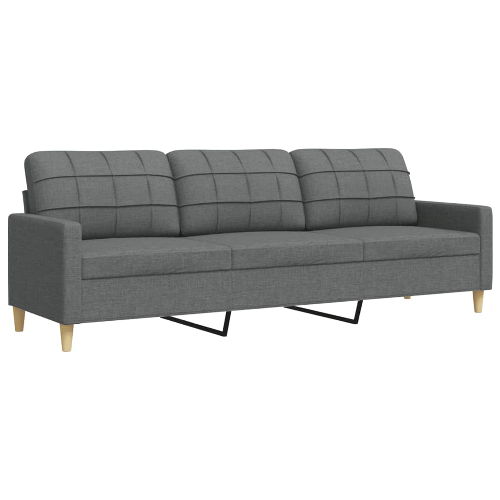 3-personers sofa 210 cm stof mørkegrå