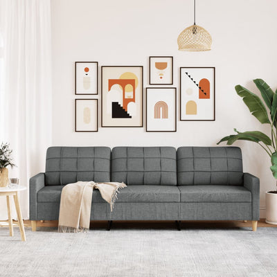 3-personers sofa 210 cm stof mørkegrå