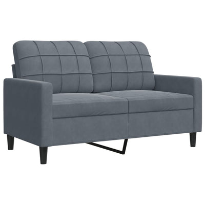 2-personers sofa 120 cm velour mørkegrå