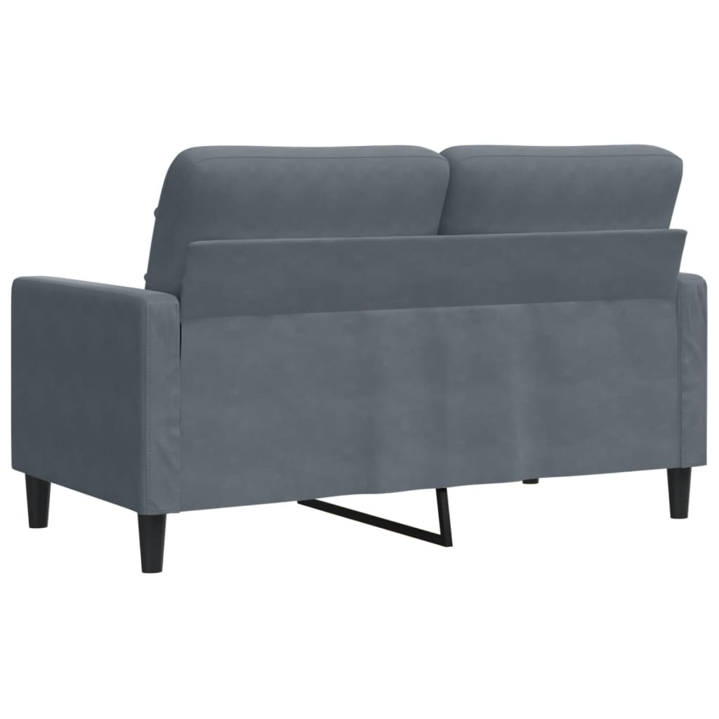 2-personers sofa 120 cm velour mørkegrå