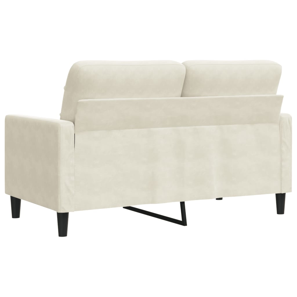 2-personers sofa 120 cm velour cremefarvet