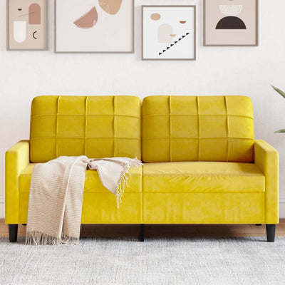 2-personers sofa 140 cm fløjl gul