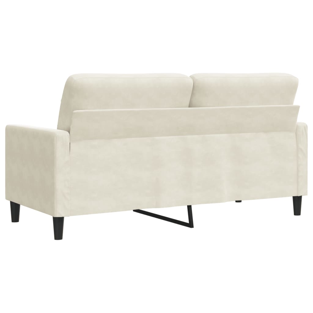 2-personers sofa 140 cm velour cremefarvet