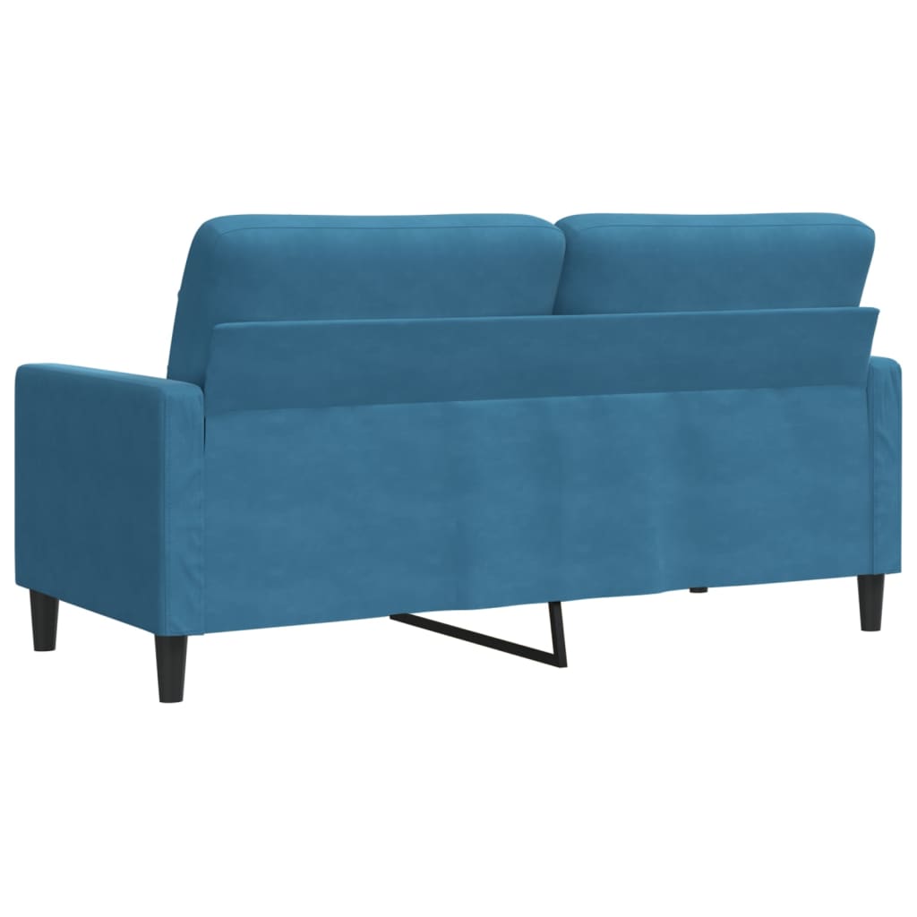 2-personers sofa 140 cm fløjl blå