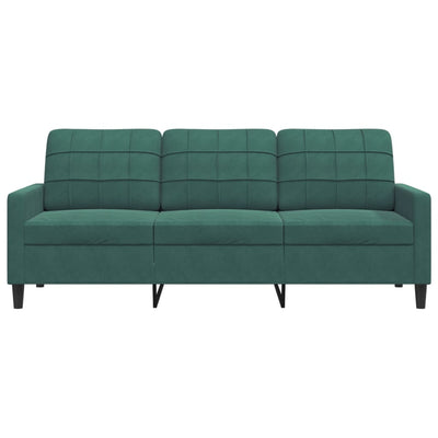 3-personers sofa 180 cm fløjl mørkegrøn