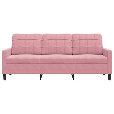 3-personers sofa 180 cm fløjl lyserød