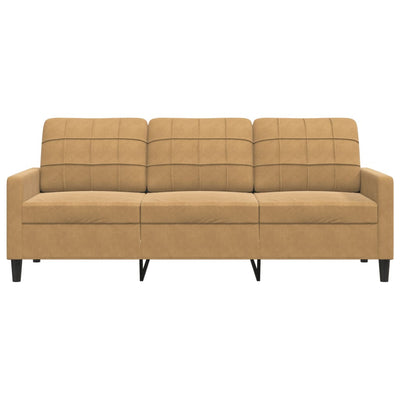 3-personers sofa 180 cm fløjl brun