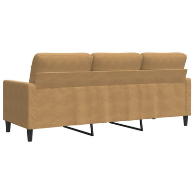 3-personers sofa 180 cm fløjl brun