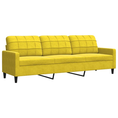 3-personers sofa 210 cm fløjl gul