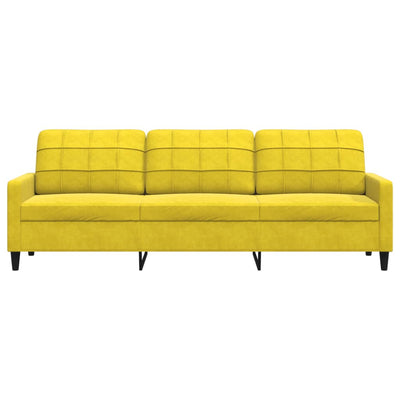 3-personers sofa 210 cm fløjl gul