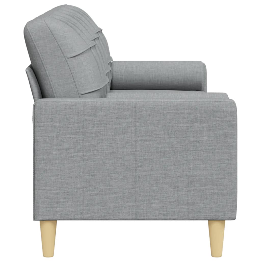 3-personers sofa med pyntepuder 210 cm stof lysegrå