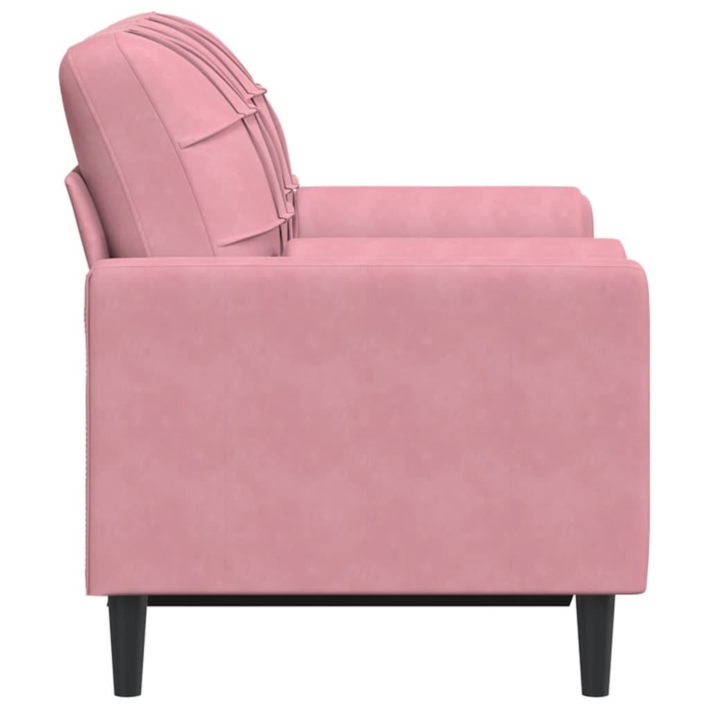 2-personers sofa med pyntepuder 120 cm velour pink