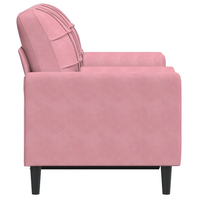 2-personers sofa med pyntepuder 120 cm velour pink