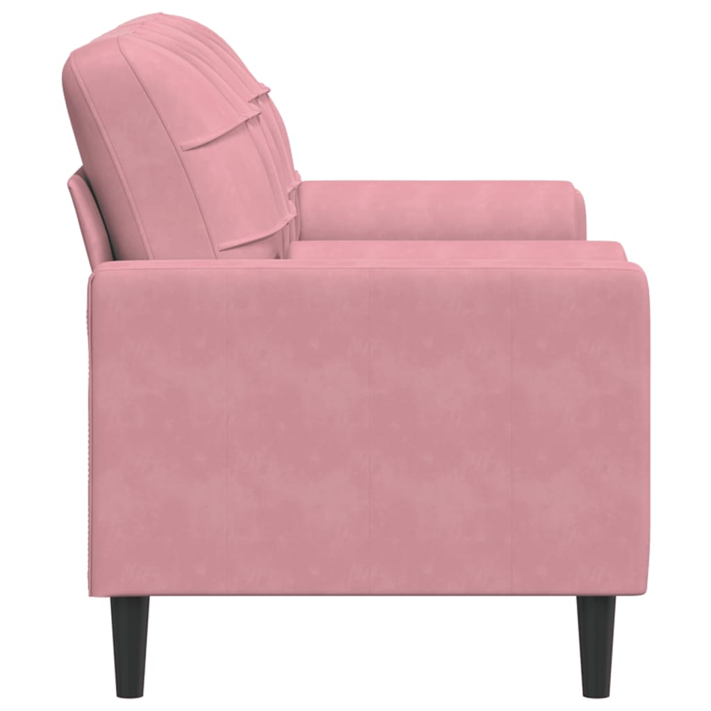 2-personers sofa med pyntepuder 140 cm velour pink