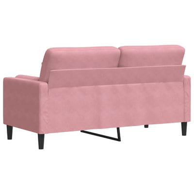 2-personers sofa med pyntepuder 140 cm velour pink