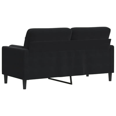 2-personers sofa med pyntepuder 140 cm velour sort