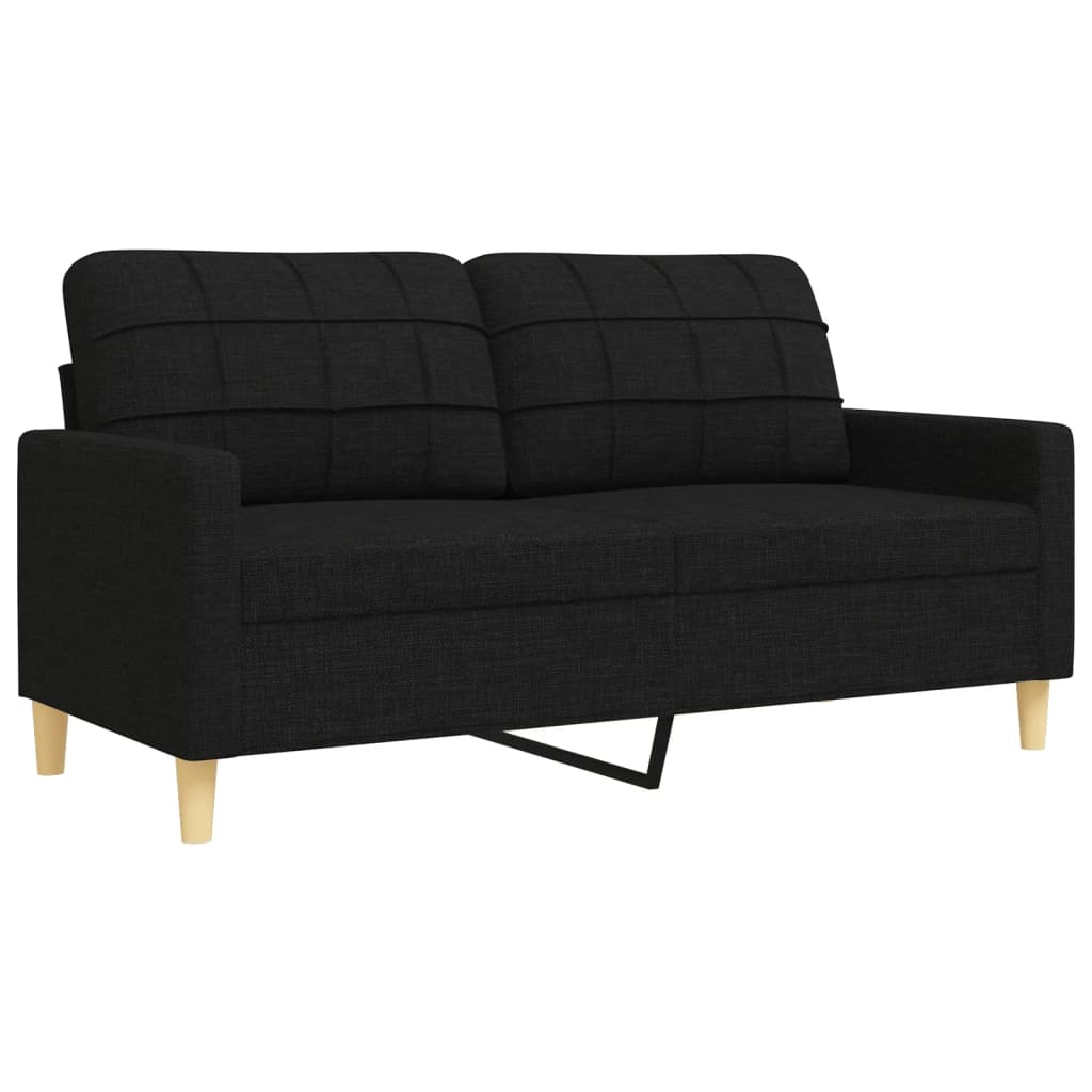 sofasæt 3 dele stof sort