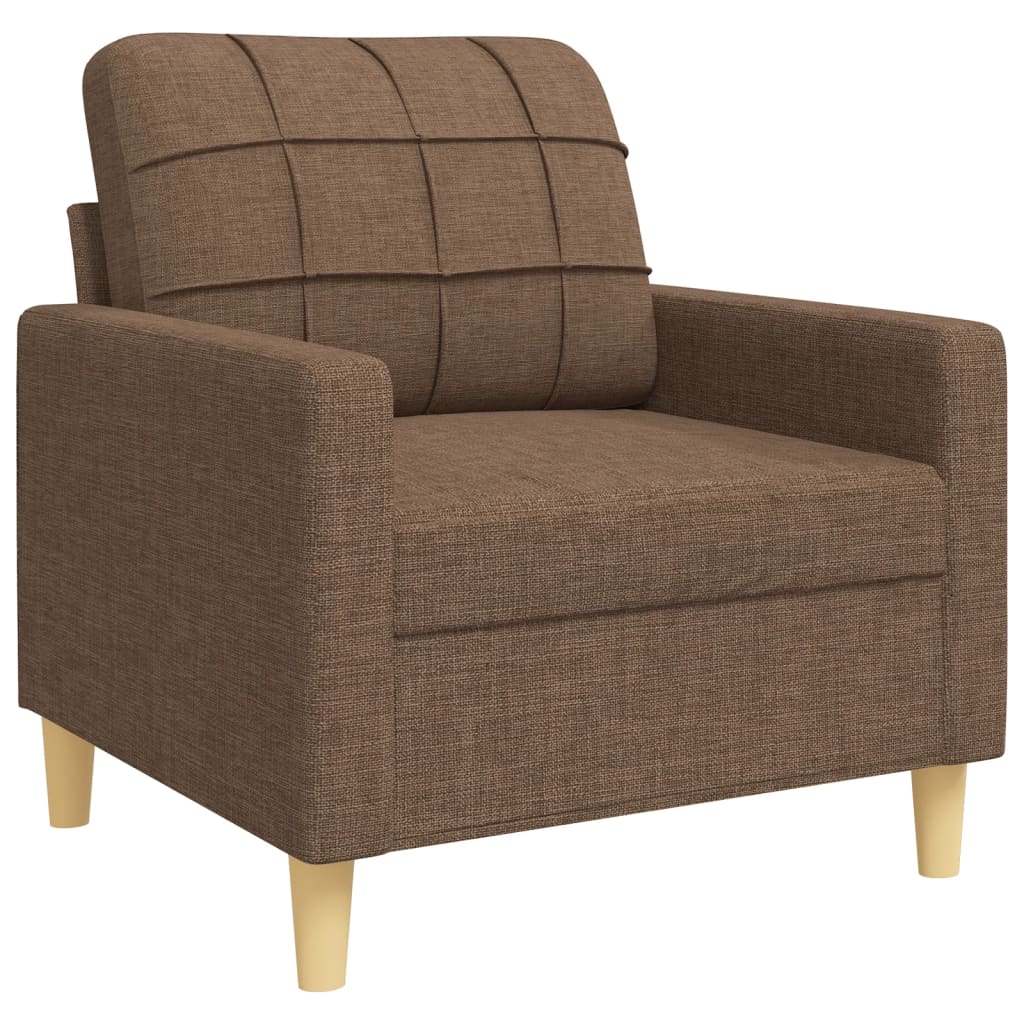 sofasæt 4 dele med fodskammel stof brun
