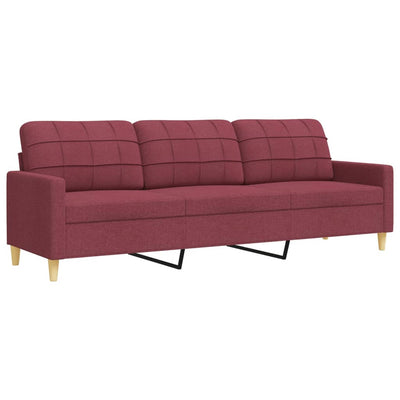 sofasæt 4 dele med fodskammel stof vinrød