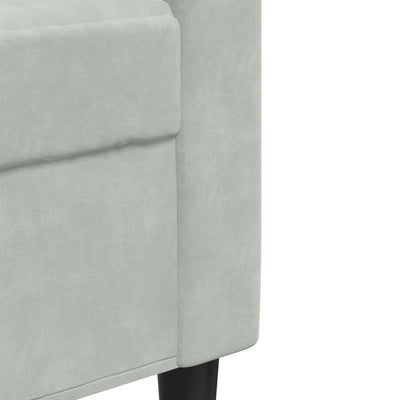 sofasæt 4 dele med hynder velour lysegrå
