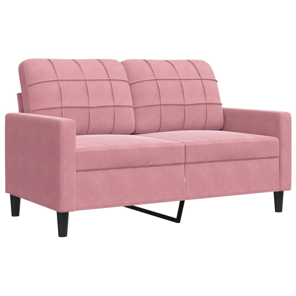 sofasæt 4 dele med hynder velour lyserød