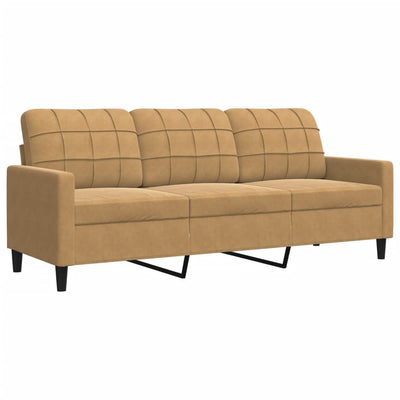 sofasæt 4 dele med hynder velour brun