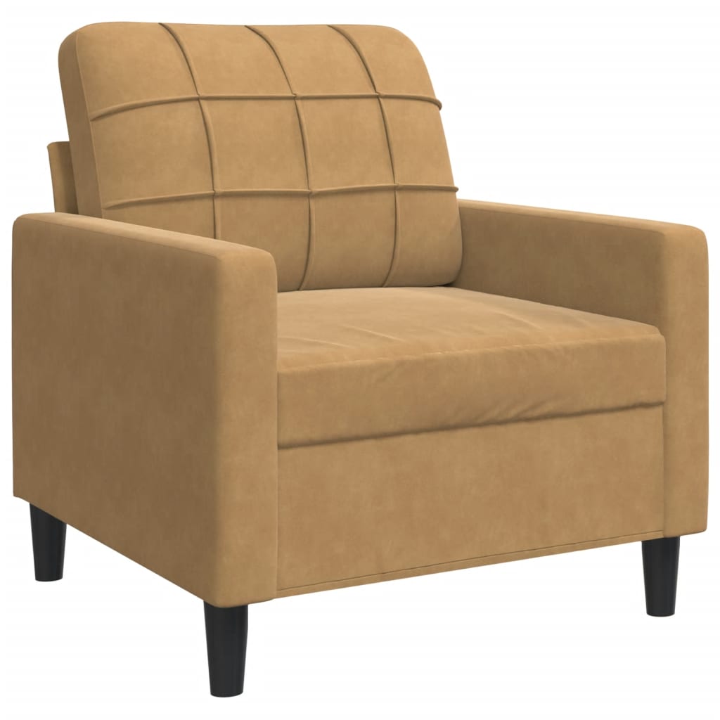 sofasæt 4 dele med hynder velour brun