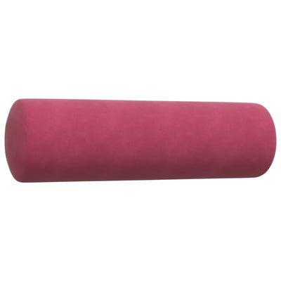sofasæt 4 dele med hynder og bolsterpuder velour vinrød