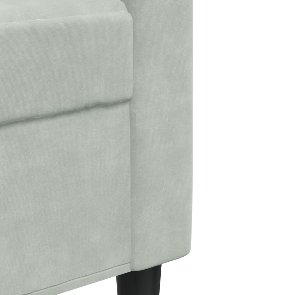 sofasæt 4 dele med hynder og bolsterpuder velour lysegrå