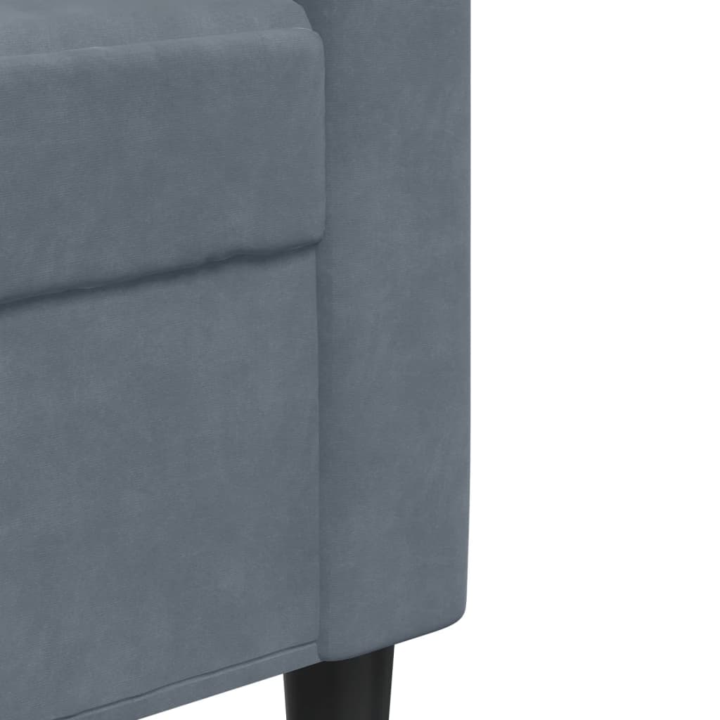 sofasæt 4 dele med hynder og bolsterpuder velour mørkegrå