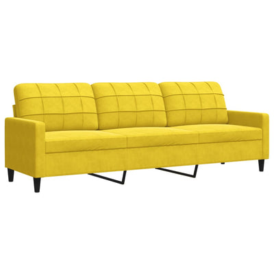 sofasæt 4 dele med hynder og bolsterpuder velour gul