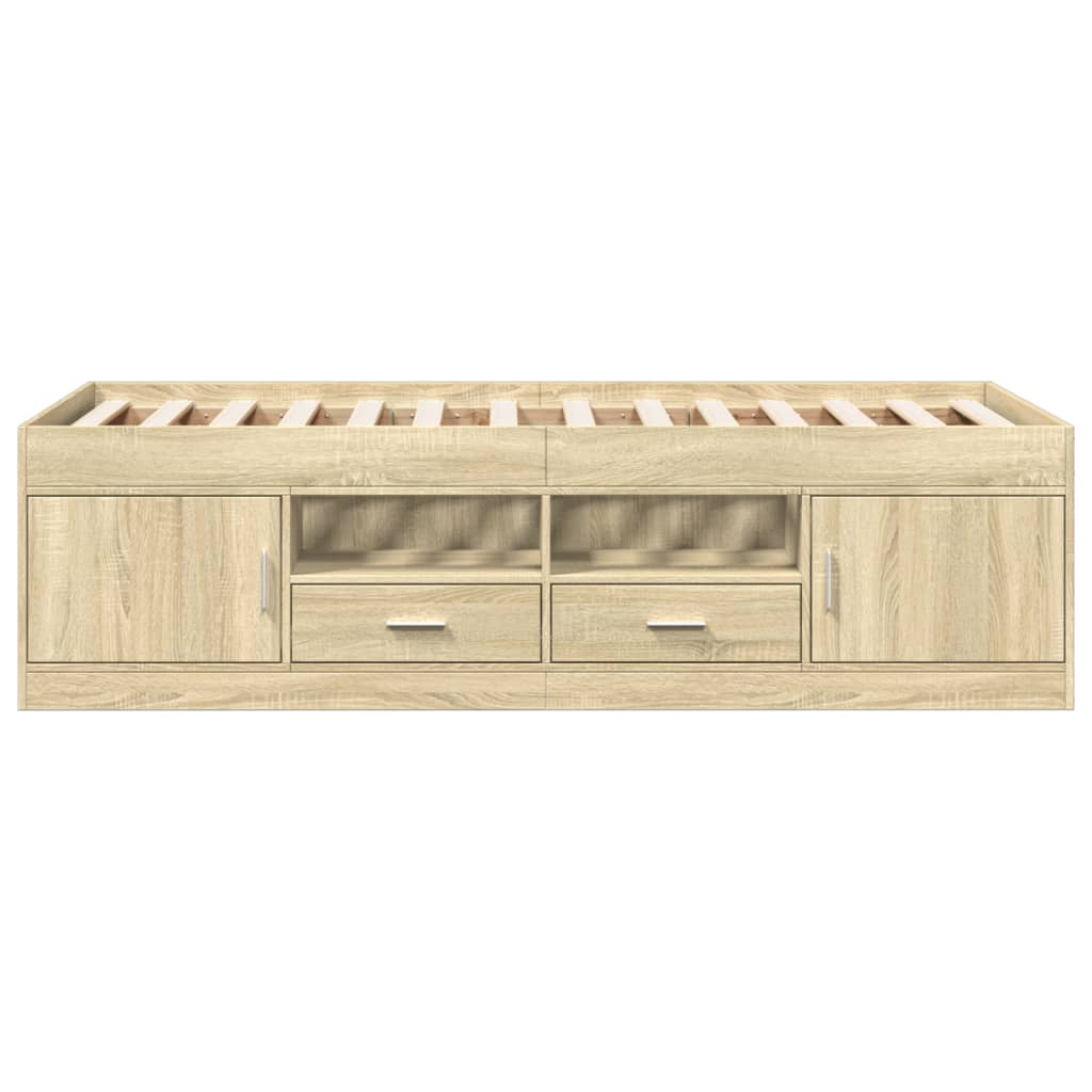 daybed med skuffer uden madras 90x200 cm sonoma-eg