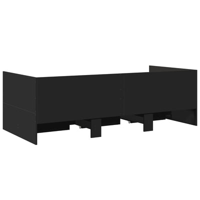daybed med skuffer uden madras 90x200 cm sort
