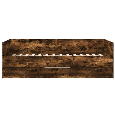 daybed med skuffer uden madras 90x200 cm røget eg