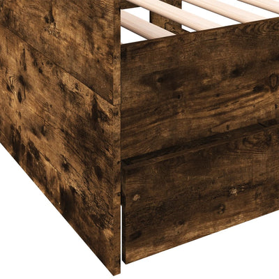 daybed med skuffer uden madras 90x200 cm røget eg