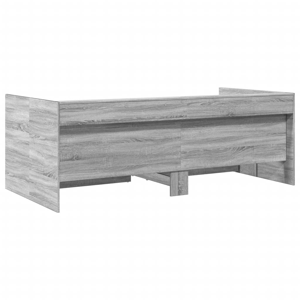 daybed med skuffer uden madras 100x200 cm grå sonoma-eg