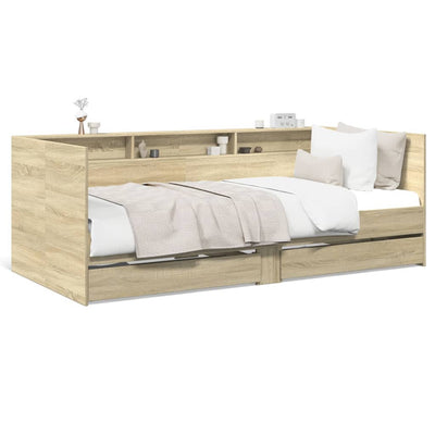 daybed med skuffer uden madras 90x200 cm sonoma-eg