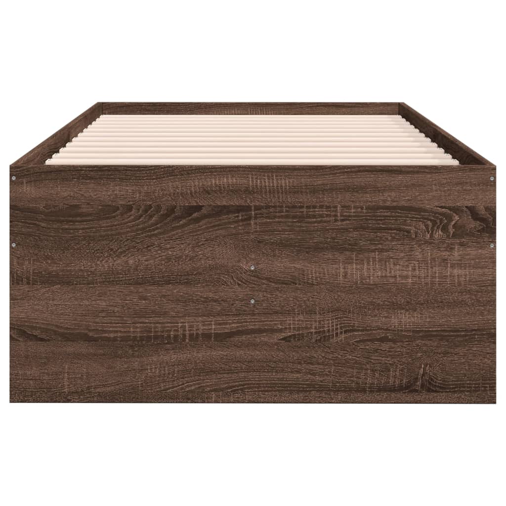daybed med skuffer uden madras 90x200 cm brunt eg