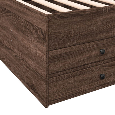 daybed med skuffer uden madras 90x190 cm brunt eg
