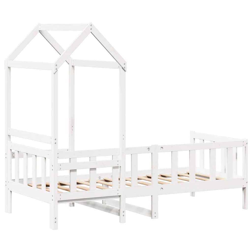 daybed med tag 80x200 cm massivt fyrretræ hvid