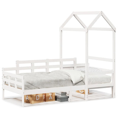 daybed med tag 90x190 cm massivt fyrretræ hvid
